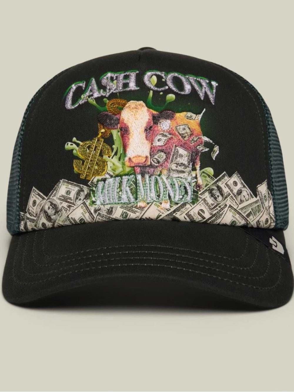 Goorin Bros. “EMBROIDERED CASH COW” Milk Money. Trucker Hat Mesh SnapBack. NWT